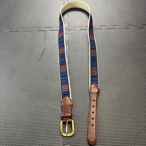 Auburn University Canvas & Leather Belt With Brass Buckle Size 44 By Campus Clas